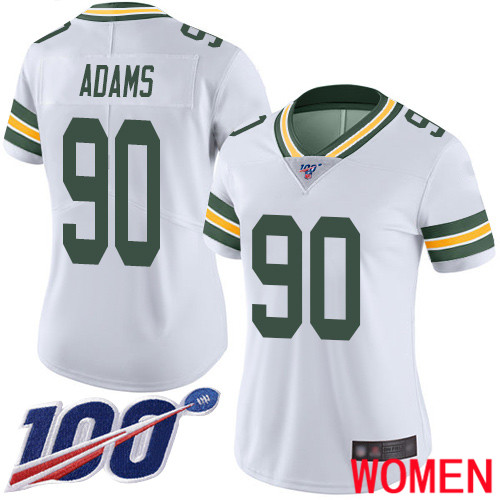 Green Bay Packers Limited White Women 90 Adams Montravius Road Jersey Nike NFL 100th Season Vapor Untouchable